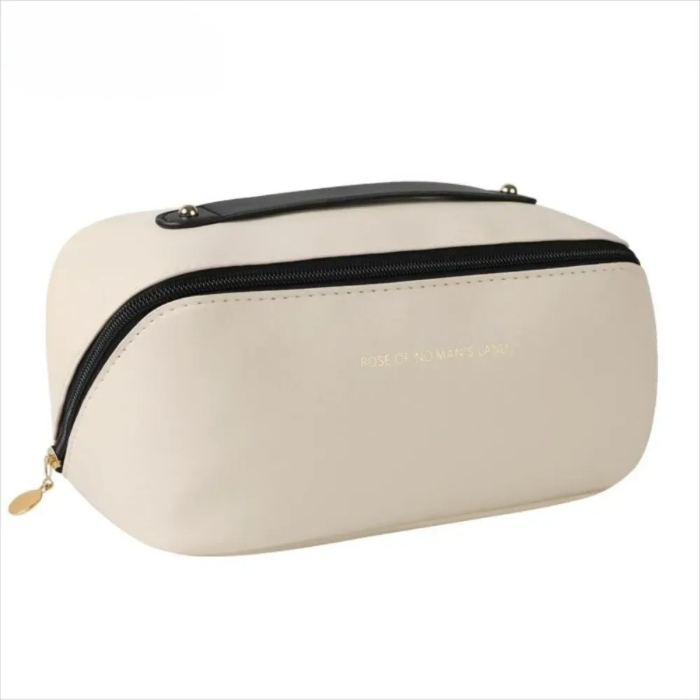 sac de maquillage portable tendance, sac cosmétique en pu, multi-compartiments, grande capacité, sac de voyage organisateur