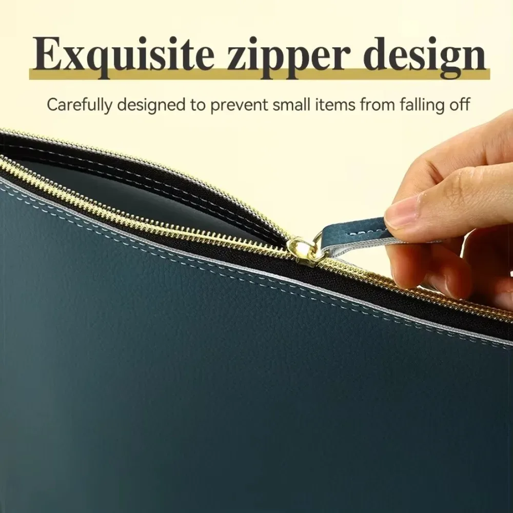 porte-documents en cuir pu a4 avec fermeture éclair, sac à documents imperméable, plusieurs couleurs, mallette d'affaires haut de gamme