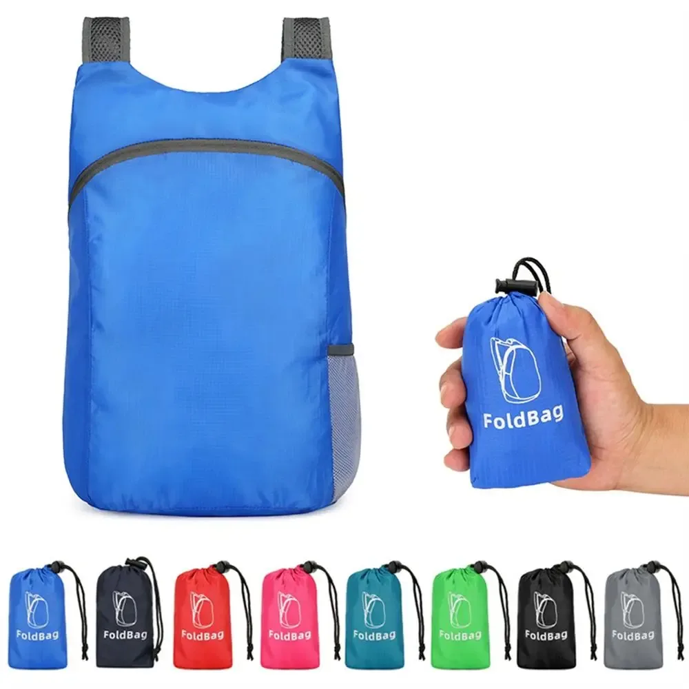 sacs de rangement avec cordon de serrage, sac à dos pliable, grande capacité, fermeture éclair, sac en nylon léger, sac d'école, sac à bandoulière, sac de voyage