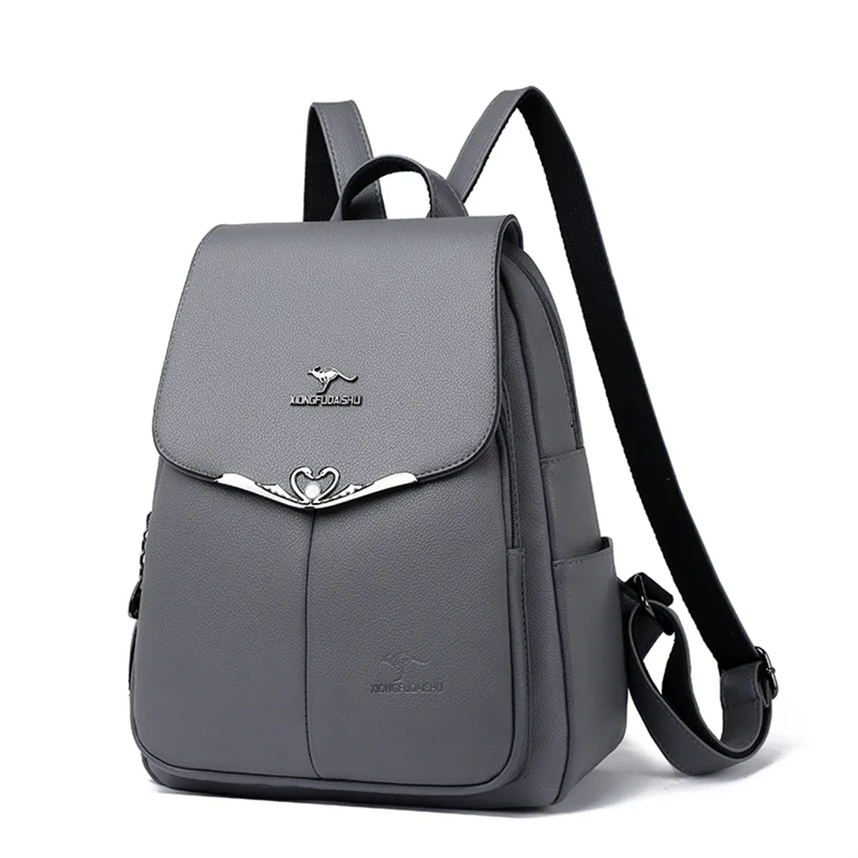 sac à dos en cuir pu pour femme, grande capacité, sac à dos de voyage pour femme, sac à dos pour ordinateur portable pour femme, sacs d'école, créateur de luxe, mode