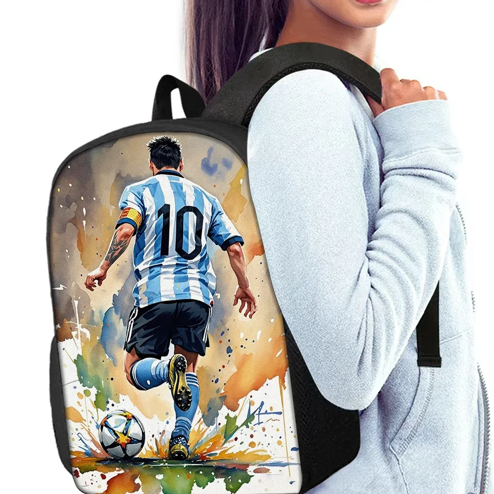 sac à dos imprimé flamme de football, léger, grande capacité, pour l'école, le voyage, avec sac à bandoulière, sac à crayons, cadeau, 3 pièces