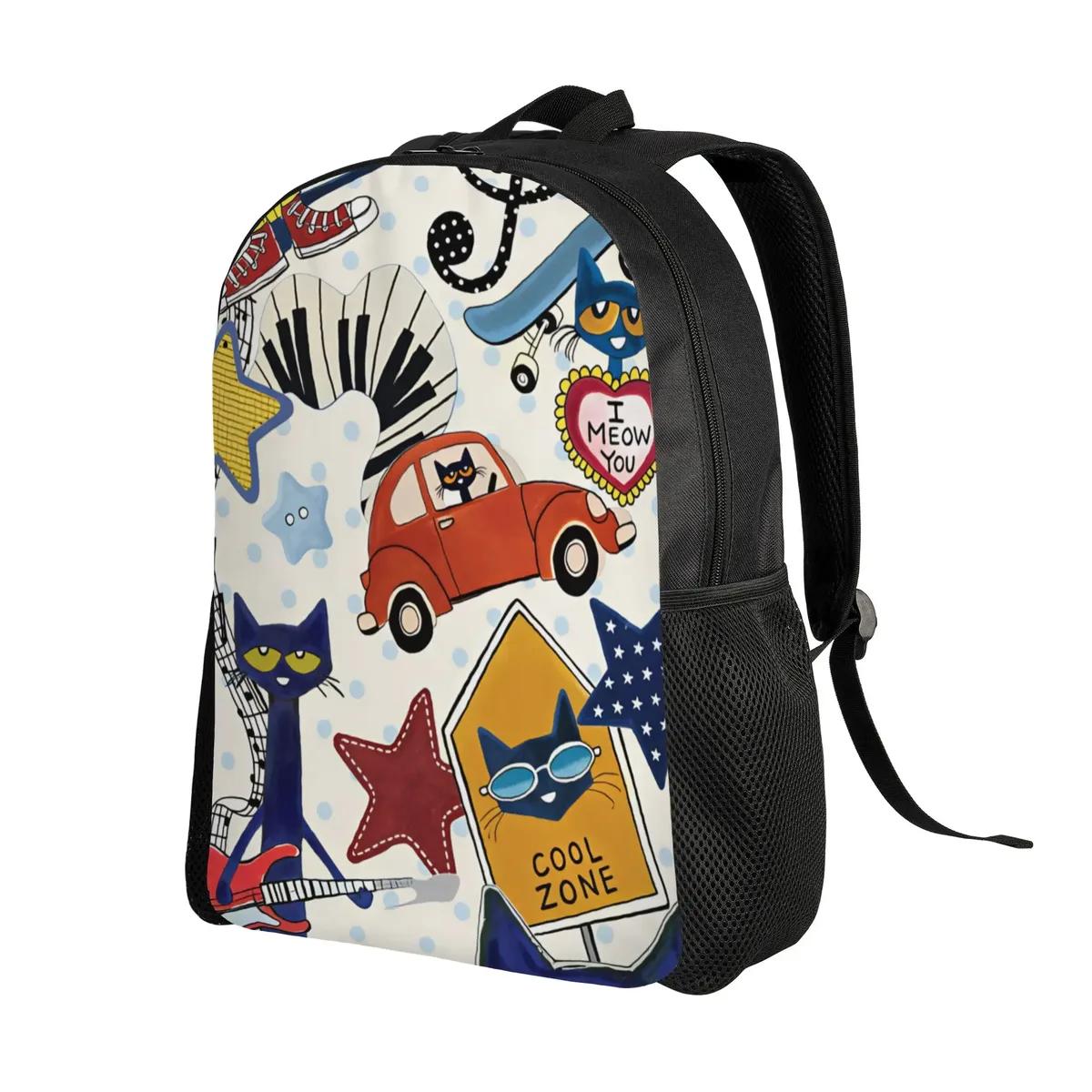 Sac à dos Pete Cat, sacs à dos de randonnée pour garçons, sacs d'école à la mode, sac à dos imprimé de haute qualité