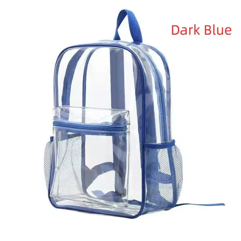 sacs à dos transparents imperméables en pvc, sangles réglables, doubles fermetures éclair durables, pour stade de baseball, sac à dos léger et transparent, 1 pièce