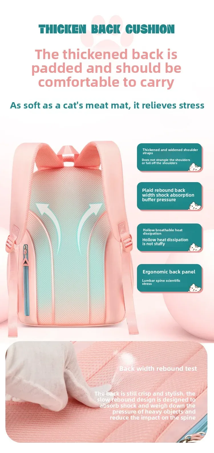 sac à dos d'école avec pendentif en perles pour filles, sac à dos imperméable en nylon pour adolescents, sac à dos de voyage pour femmes, sacs kawaii