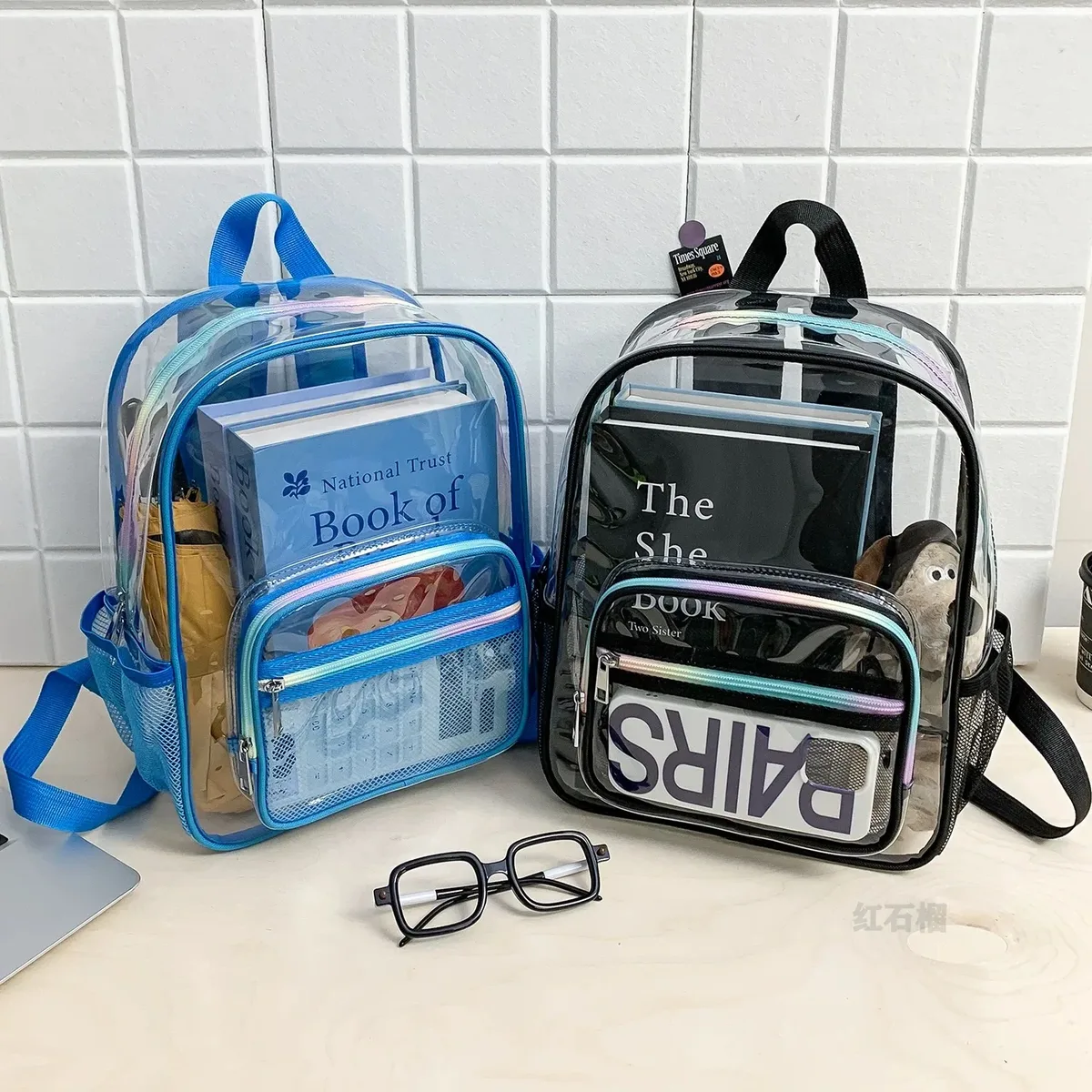 nouveau mini sac à dos transparent tendance pour étudiant, sac de voyage en pvc transparent, sac à dos de plage imperméable polyvalent pour l'été