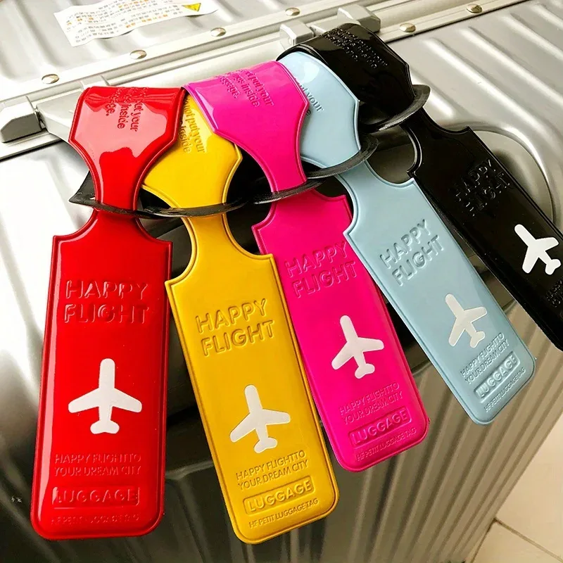 6 étiquettes de bagages en pvc – accessoires élégants pour sacs à motif plat, pour une identification sûre et rapide des valises et sacs