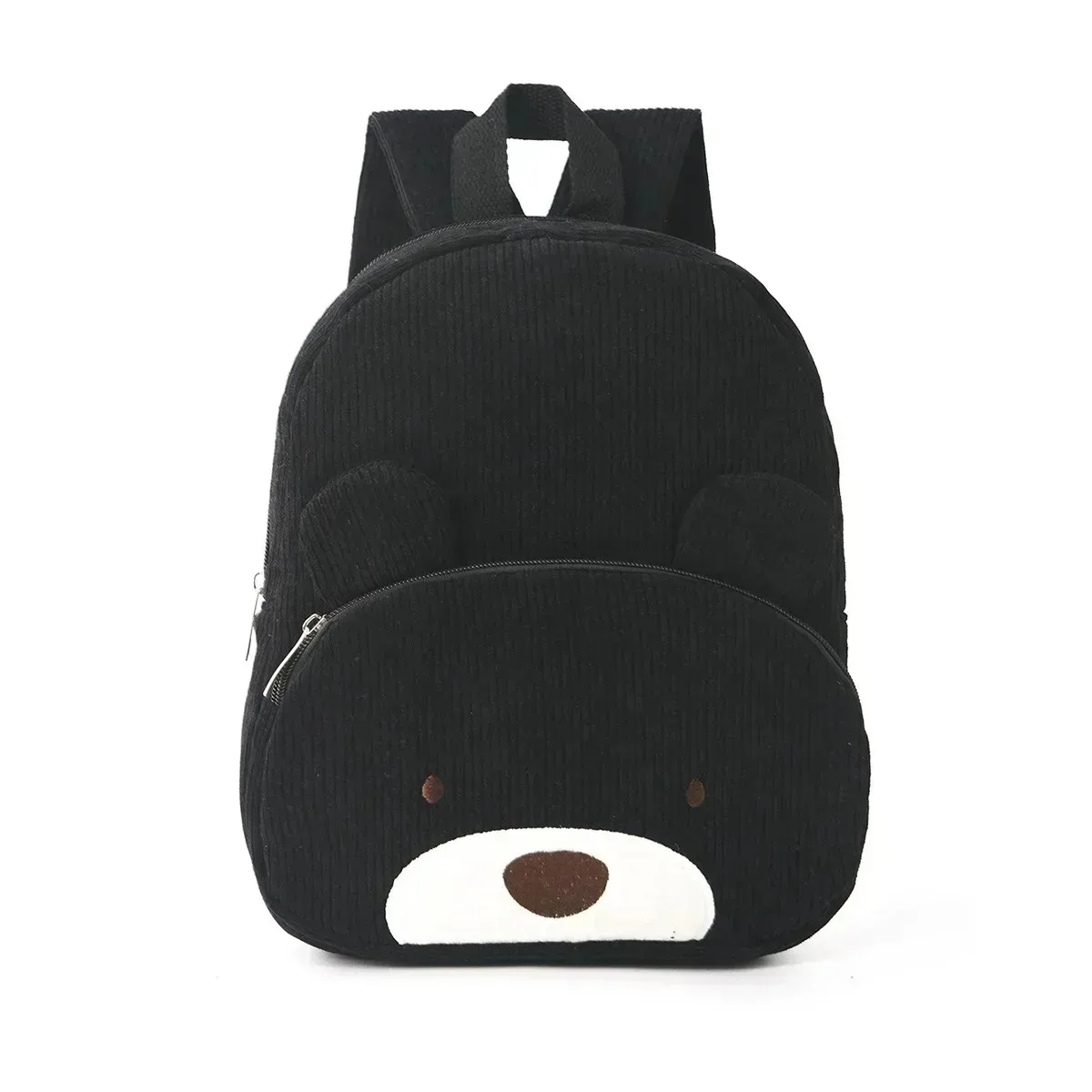 sac à dos pour tout-petits avec nom personnalisé - sac en velours côtelé ours de dessin animé brodé sac à dos en peluche de grande capacité pour la saison scolaire pour les enfants