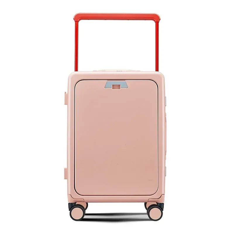 klqdzms 20 pouces pc valise usb charge ouverture avant ordinateur portable boîte d'embarquement multifonction boîtier de chariot 24 "bagage à main