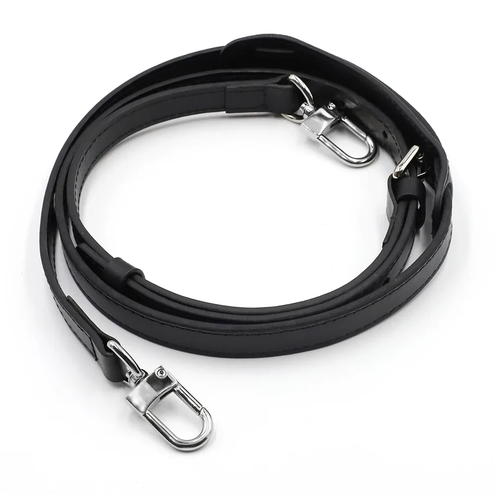 sangle de sac à bandoulière en cuir de vache de luxe, longue sangle réglable en cuir véritable, couleur noir beige, accessoires de ceinture pour sac féminin