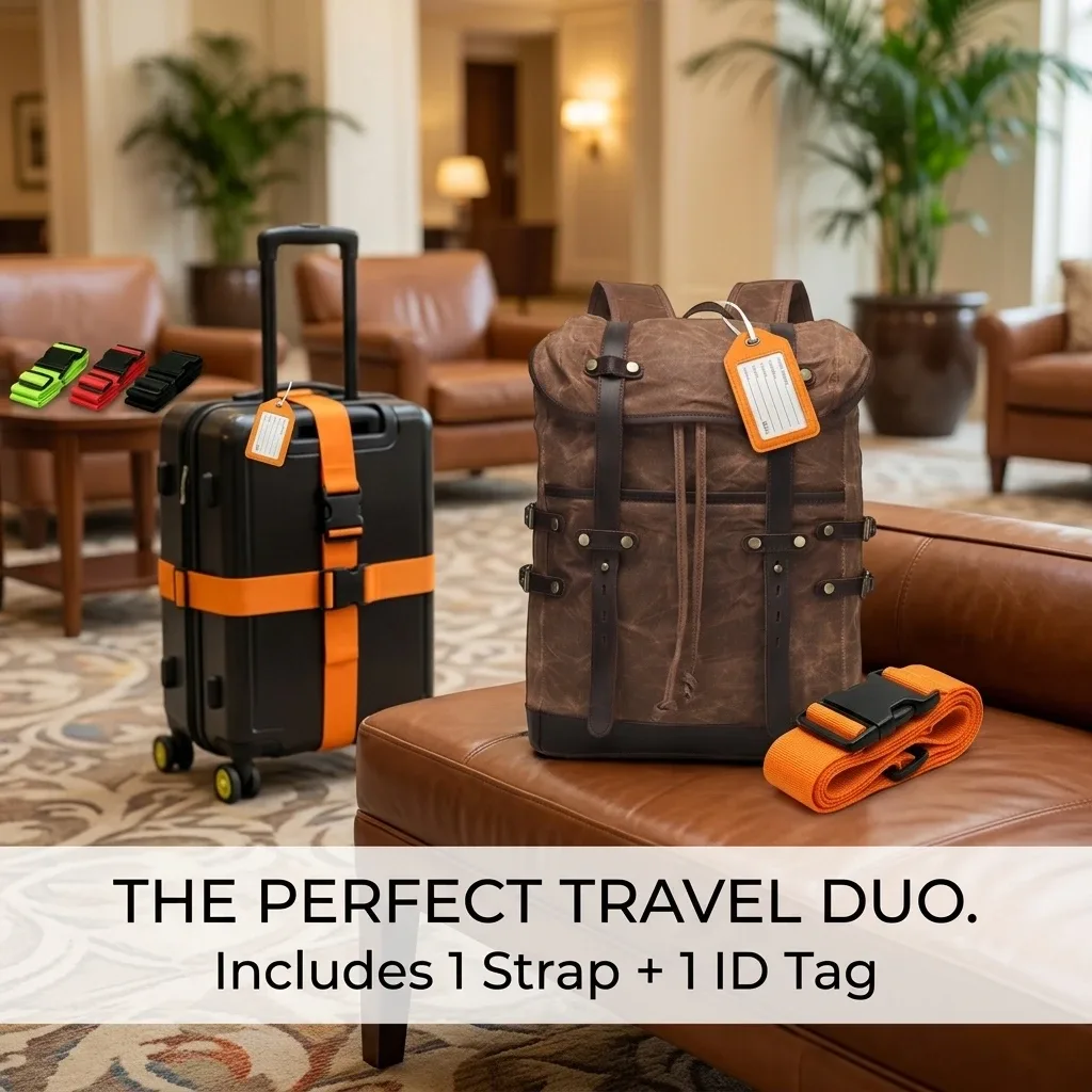 ensemble de 2 pièces - (1 sangle de bagage de 2 m, 1 étiquette d'identification) sangles de bagage et attaches de voyage multicolores et lumineuses, idéales pour sécuriser les bagages, les sacs à main et les bagages de voyage, permettant d'identifier rapidement les bagages personnels grâce à l'étiquette d'identification, un cadeau indispensable pour halloween.