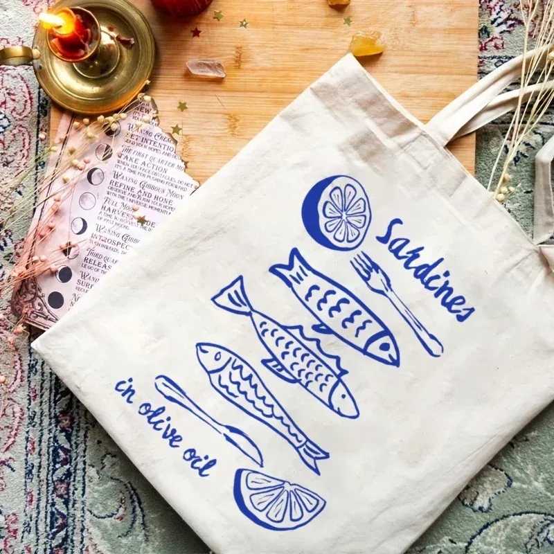 sac fourre-tout en toile chic vintage, 1 pièce, tissu léger et durable pour le travail, l'école, le shopping, sac de transport quotidien, cadeaux