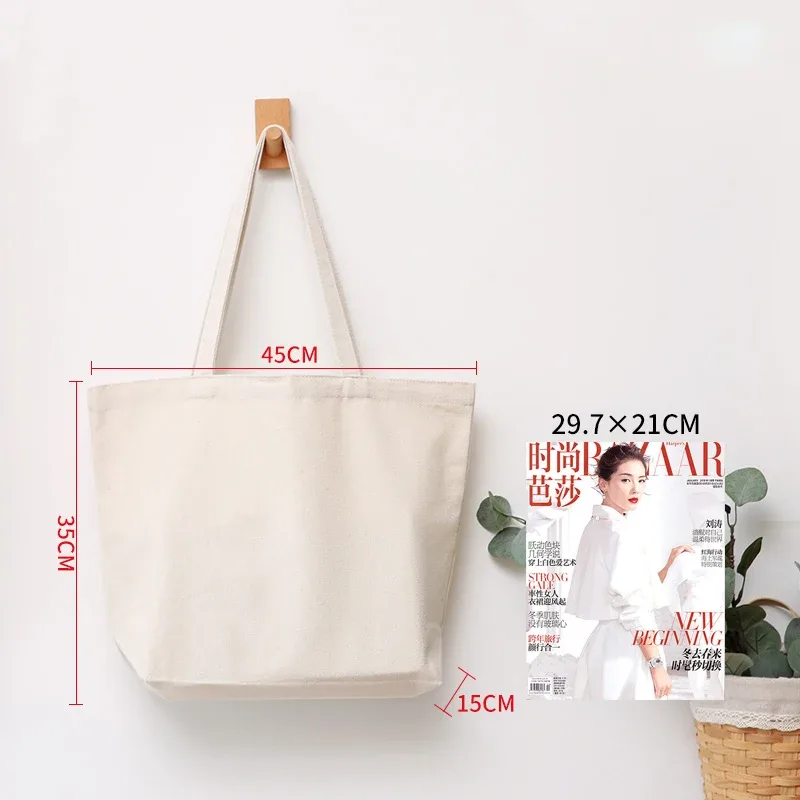 vente en gros de sacs d'épicerie en coton réutilisables personnalisés, 50 pièces/lot, logo imprimé, sac fourre-tout en toile haute capacité