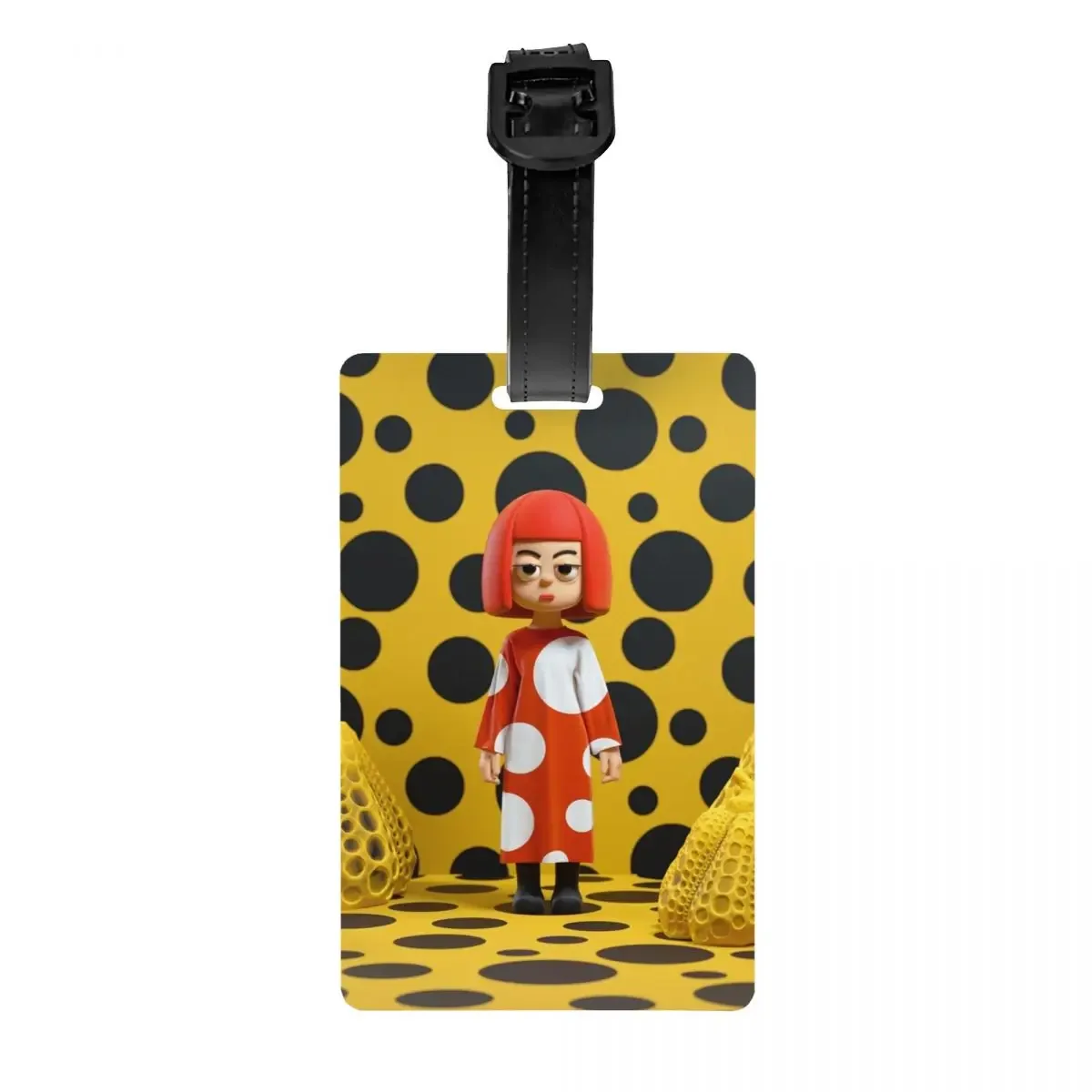 étiquette de bagage personnalisée yayoi kusama, peinture abstraite, protection de la vie privée, étiquettes de bagage, sac de voyage, valise attro