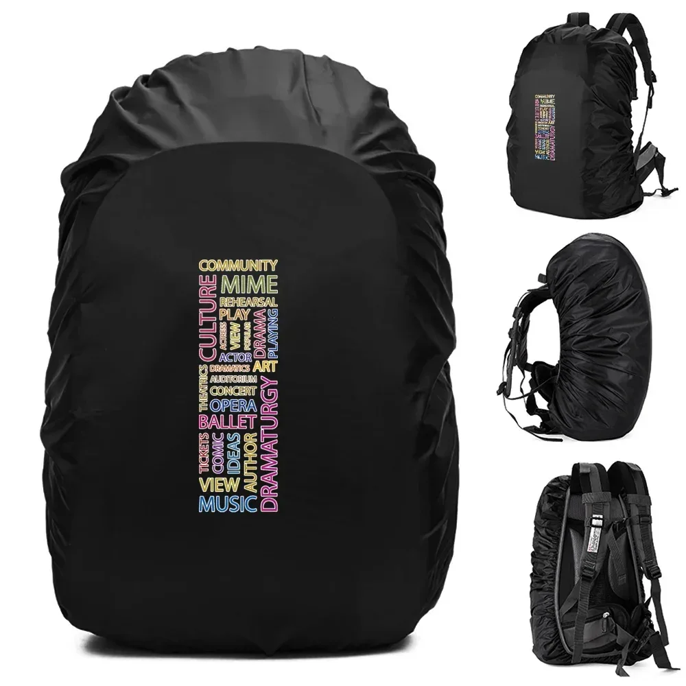 sac à dos imperméable pour homme, housse de pluie, camping en plein air, randonnée, escalade, sac à dos anti-poussière, texte imprimé, 20-70 l