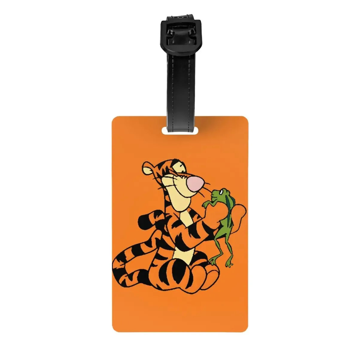 étiquette de bagage personnalisée avec dessin animé tigger et winnie l'ourson, protection de la vie privée, étiquettes de bagages, étiquettes de sac de voyage, étiquettes de valise