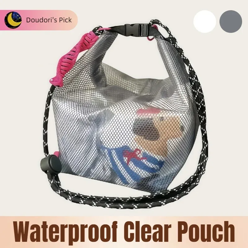 Nouveau Sac de Rangement Portable Unisexe 2026 pour Voyage et Plage, Grande Capacité, Pratique, Transparent, en Plastique Étanche, à Bandoulière