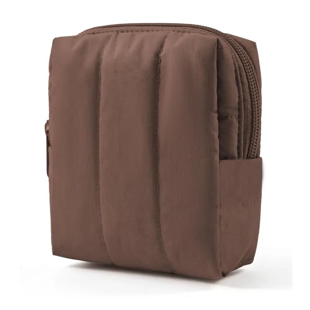organisateur de cosmétiques imperméable, grande capacité, fermeture à glissière, sac à maquillage avec poche latérale, sac à maquillage matelassé portable pour femmes