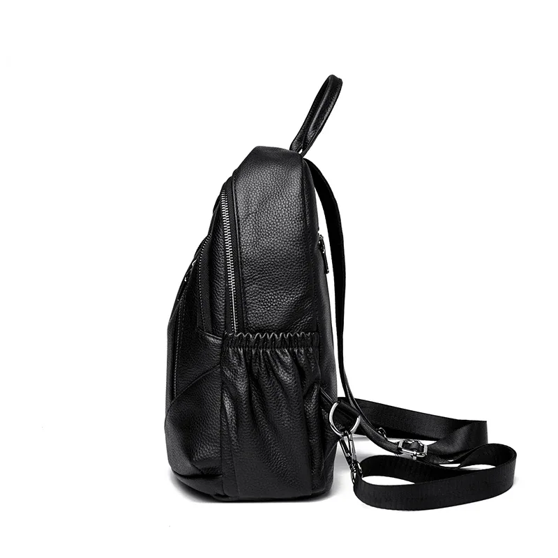 sac à dos en cuir de vache véritable, grande capacité, à la mode, pour femmes, sac à dos de haute qualité en cuir véritable, sac à bandoulière, sacoche