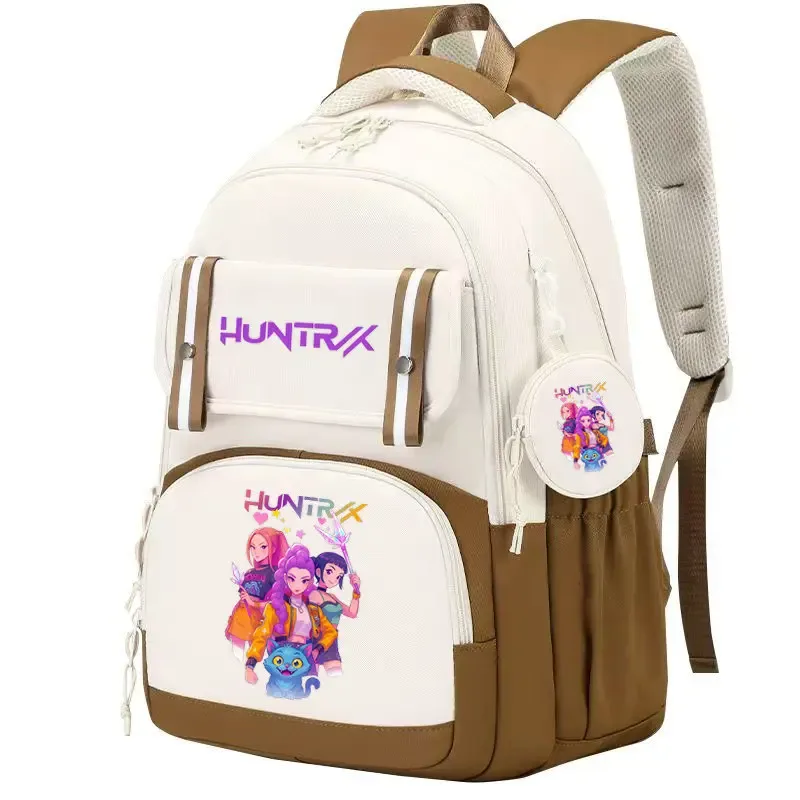 mochila kpop demon hunters – sac à dos imprimé léger, cartable pour fille, sac de voyage décontracté pour les déplacements
