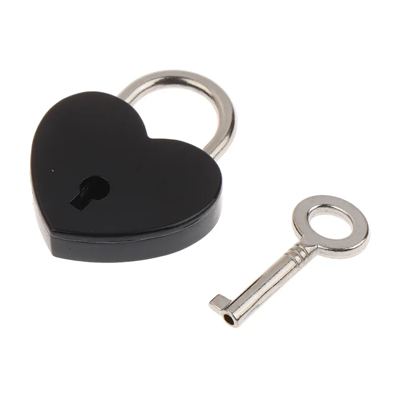 1 mis en forme de coeur cadenas bagages serrures matérielles avec serrure à clé pour le voyage de mariage boîte à bijoux journal valise cadeaux de noël