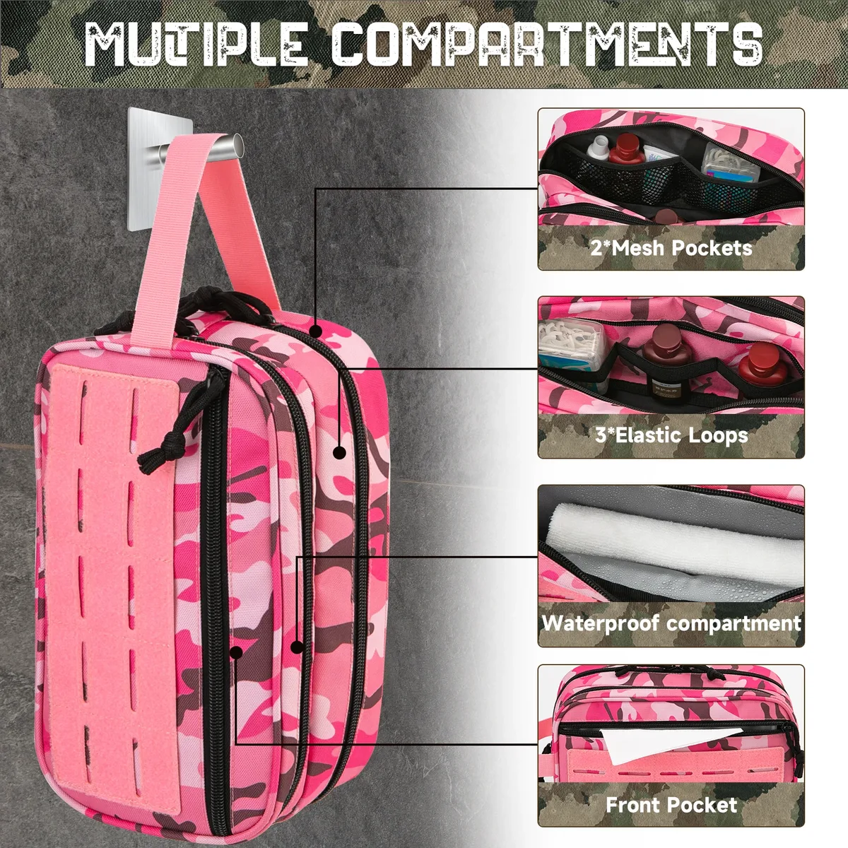 trousse de toilette tactique pour femme, sac d'hygiène, pochettes molle pour outils edc, petite trousse de toilette, trousse de rasage pour homme, sac de voyage pour la douche