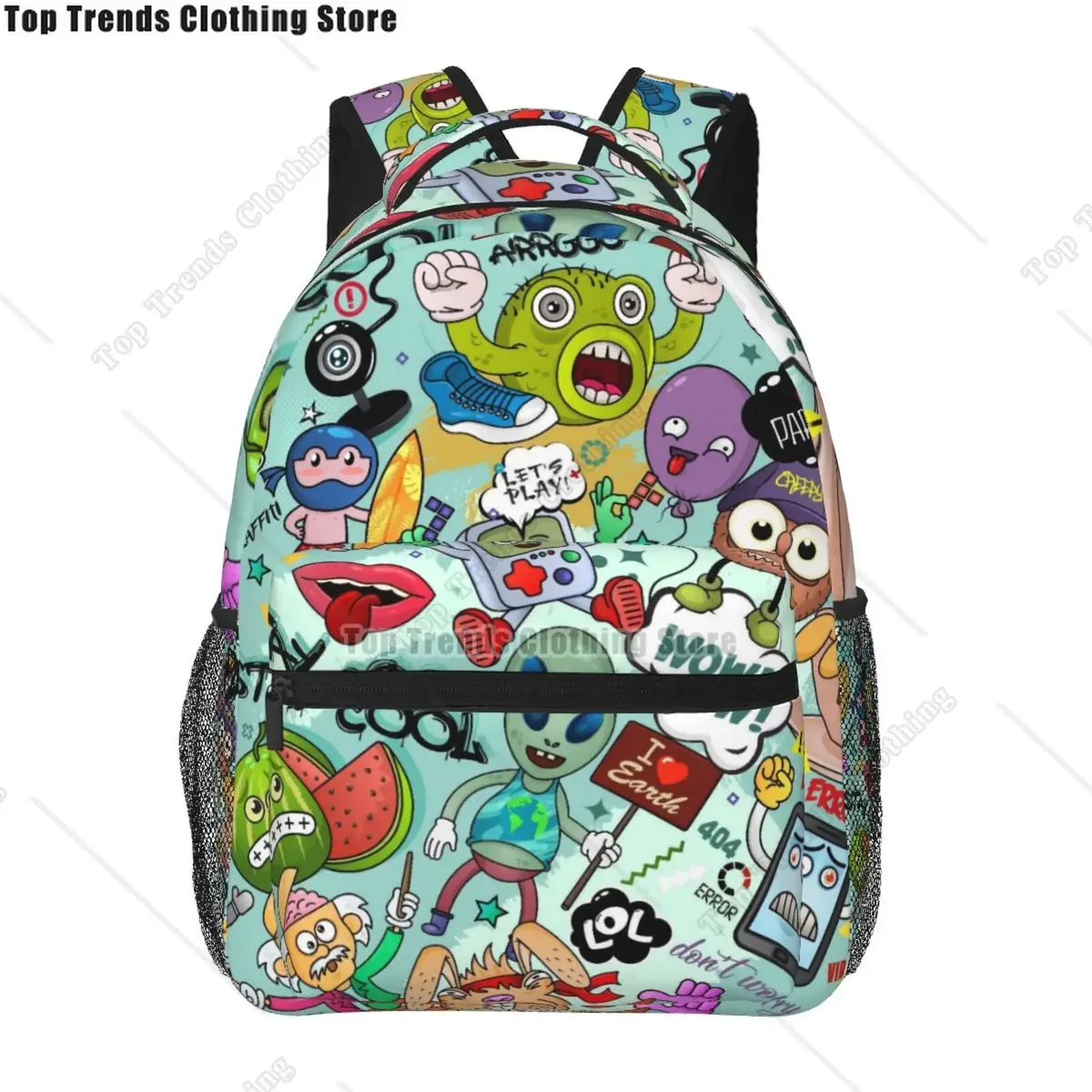 collection de bandes dessinées graffiti pop art imprimé sac à dos de voyage unisexe grande capacité sacs à dos pour ordinateur portable sac à dos d'école pour adolescents