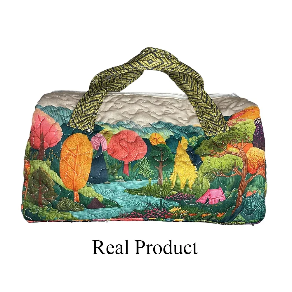 sac de voyage matelassé 3d vintage tendance, imprimé floral oiseau cardinal, sac de week-end, de sport ou de plage durable, sac fourre-tout pour femme
