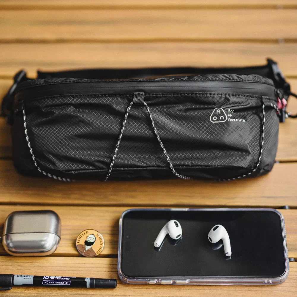 maden – sac à bandoulière tactique noir réglable de style unisexe, sac de taille d'extérieur, sac de poitrine de moto pour cyclisme voyage porte-monnaie