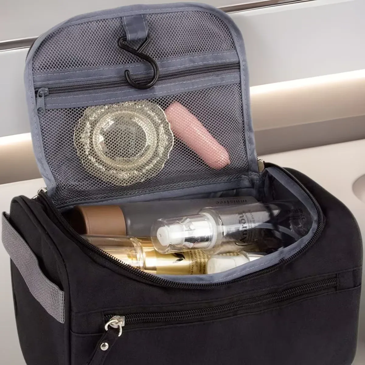 sac de rangement pour cosmétiques et articles de toilette de grande capacité, sac de maquillage multifonctionnel pour les voyages et l'usage quotidien