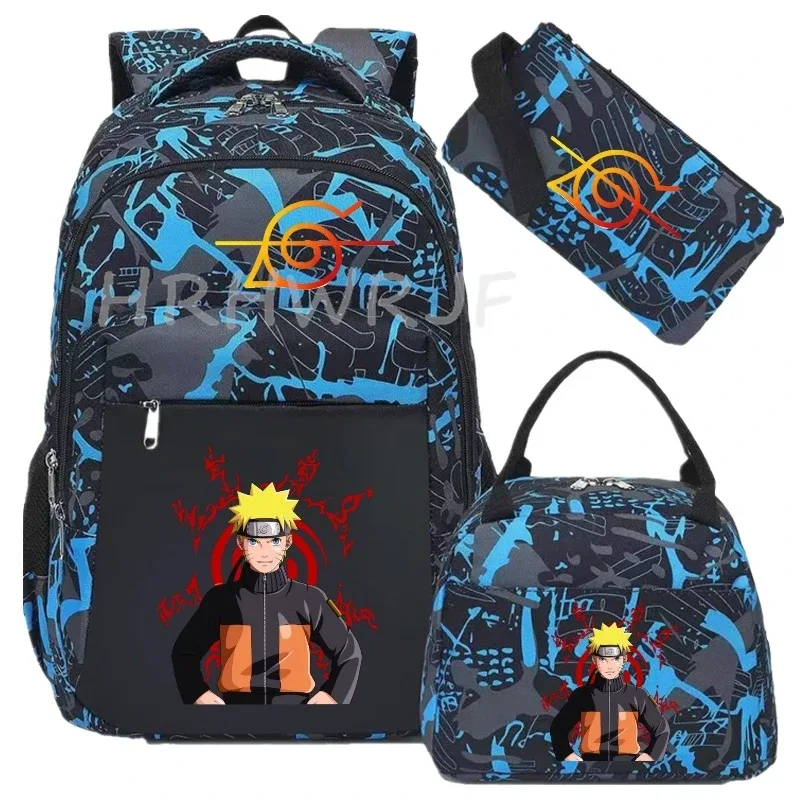 sac à dos camouflage uzumaki naruto uchiha sasuke pour hommes, sacs à dos de randonnée réfléchissants, sacs de voyage en plein air, sac d'école pour adolescents, sac pour ordinateur portable