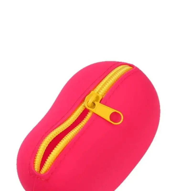 sac de rangement cosmétique en silicone bean, organisateur portable étanche pour écouteurs, câbles de données et porte-monnaie de voyage