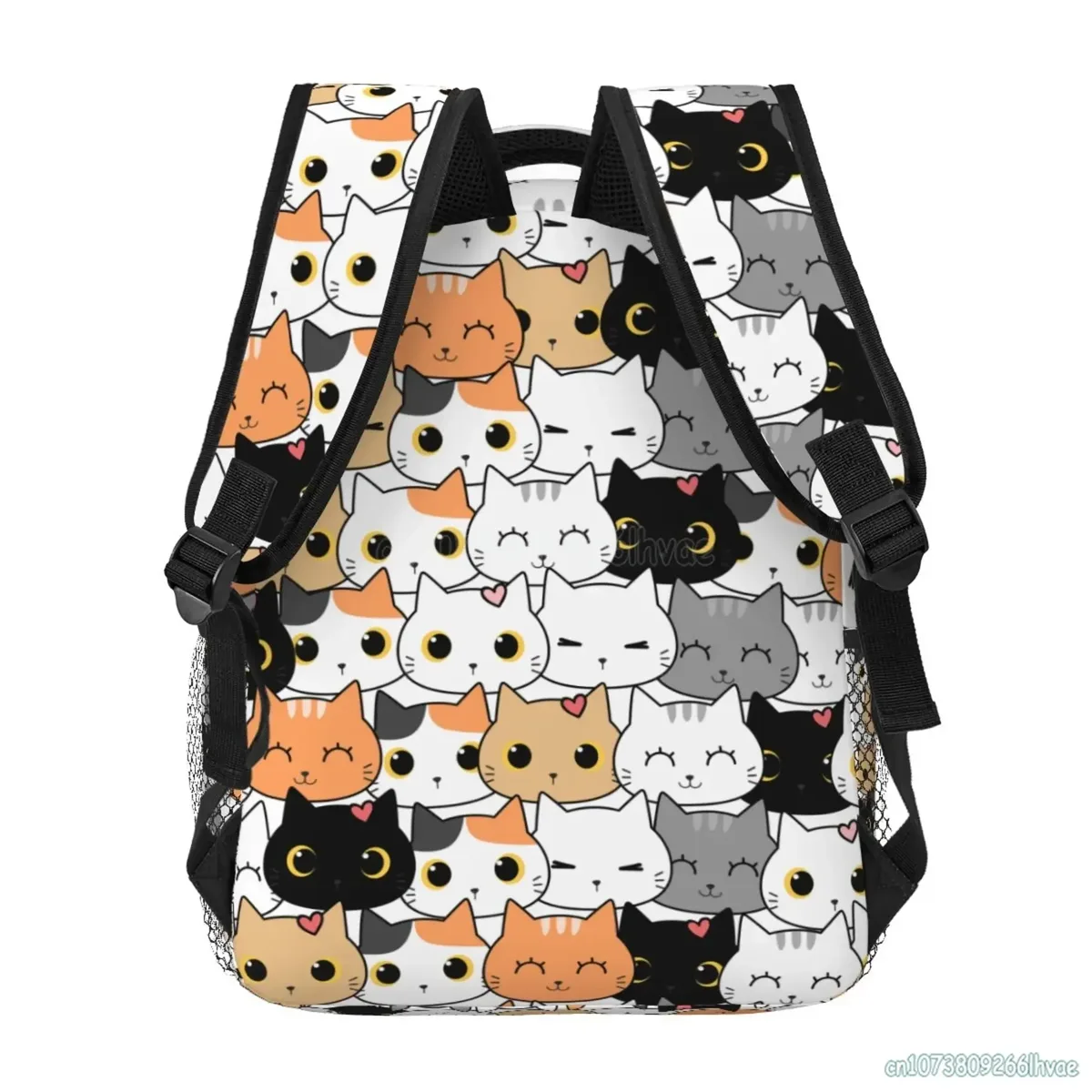 neko atsume anime cartoon mochila sac à dos pour femme, sac à dos de voyage pour filles et garçons, impression de chat mignon, sac initié pour adolescents