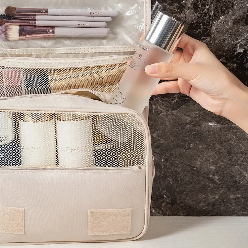 sac de rangement multifonctionnel pour cosmétiques avec crochet de voyage