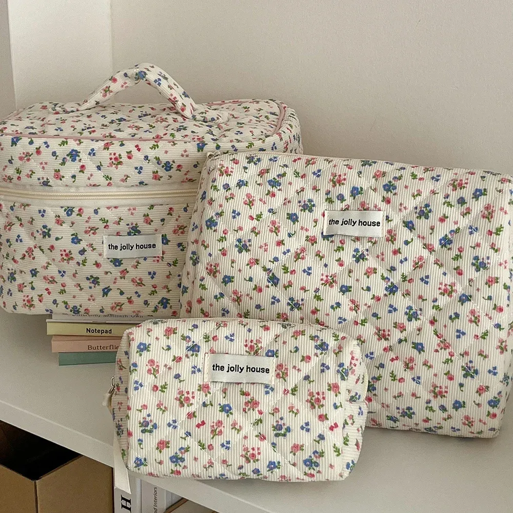 2025 nouveau 3 sacs ensemble femmes sac de maquillage grande capacité cosmétique toilette pochette de rangement sac à main maquillage carré fermeture éclair quilting sac