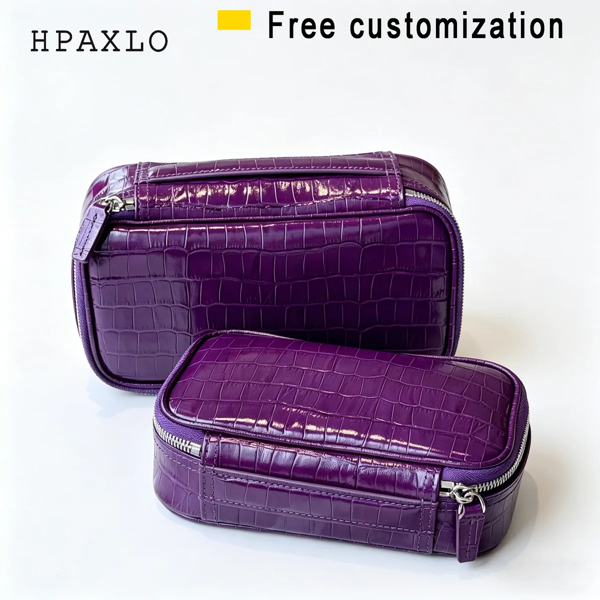 sac à cosmétiques portable en cuir de vachette véritable à motif crocodile, nouveau sac de toilette de voyage 