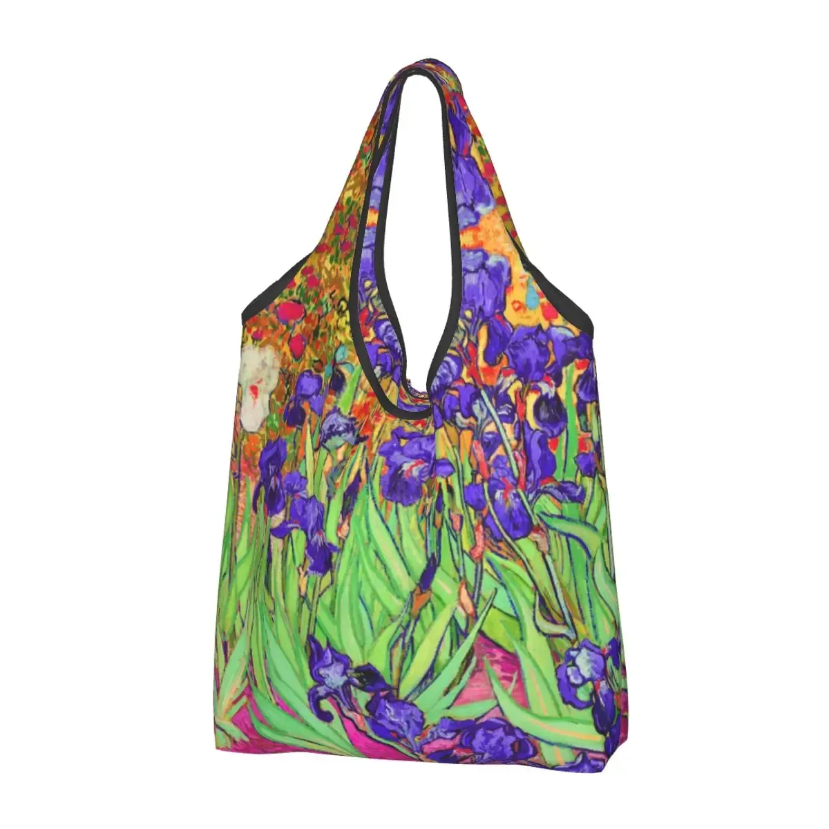 sac fourre-tout portable personnalisé drôle 73 terrasse la nuit, peinture de vincent van gogh, sac d'épicerie initié