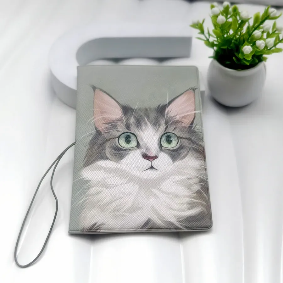 sac de passeport multifonctionnel chat mignon, clip de passeport de voyage imprimé, étui de protection pour documents en pu, housse, accessoires de voyage