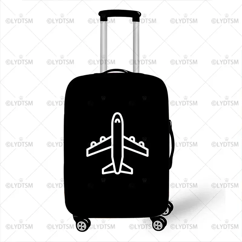 juste de bagage imprimée carte et avion, housses de valise anti-poussière, étui à roulettes élastique optique, accessoires de voyage