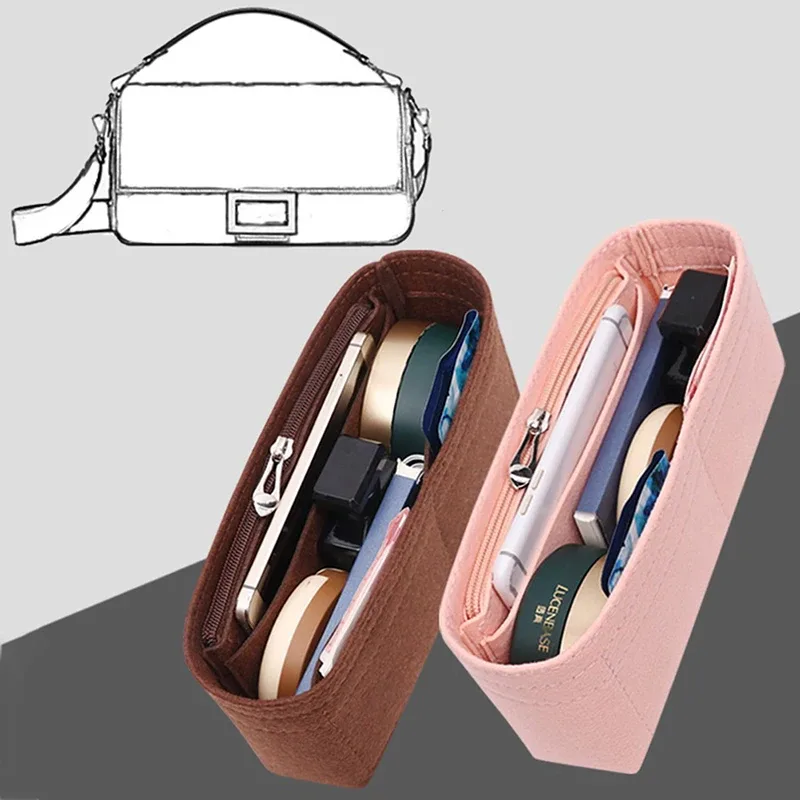 organisateur de sac à main multi-poches pour femme, insert en tissu feutre avec 8 compartiments pour un usage élégant avec un sac fourre-tout