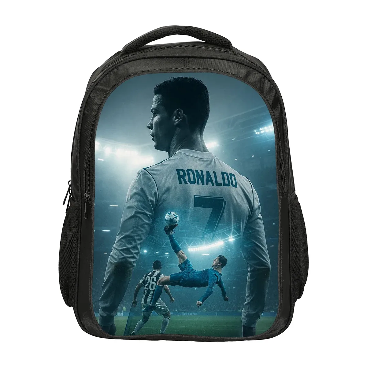 sac à dos double couche ronaldo cr football star, sacs d'école, sac à dos de sport, sac à dos de voyage de grande capacité