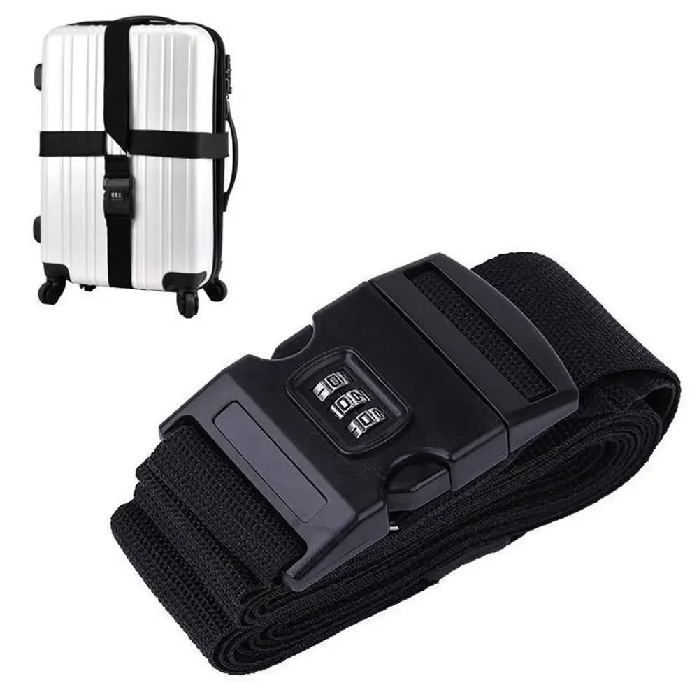 sangle de bagage de voyage réglable avec verrouillage par mot de passe, ceinture d'emballage, verrouillage sécurisé des bagages, antivol, ceinture de faisceau de bagages