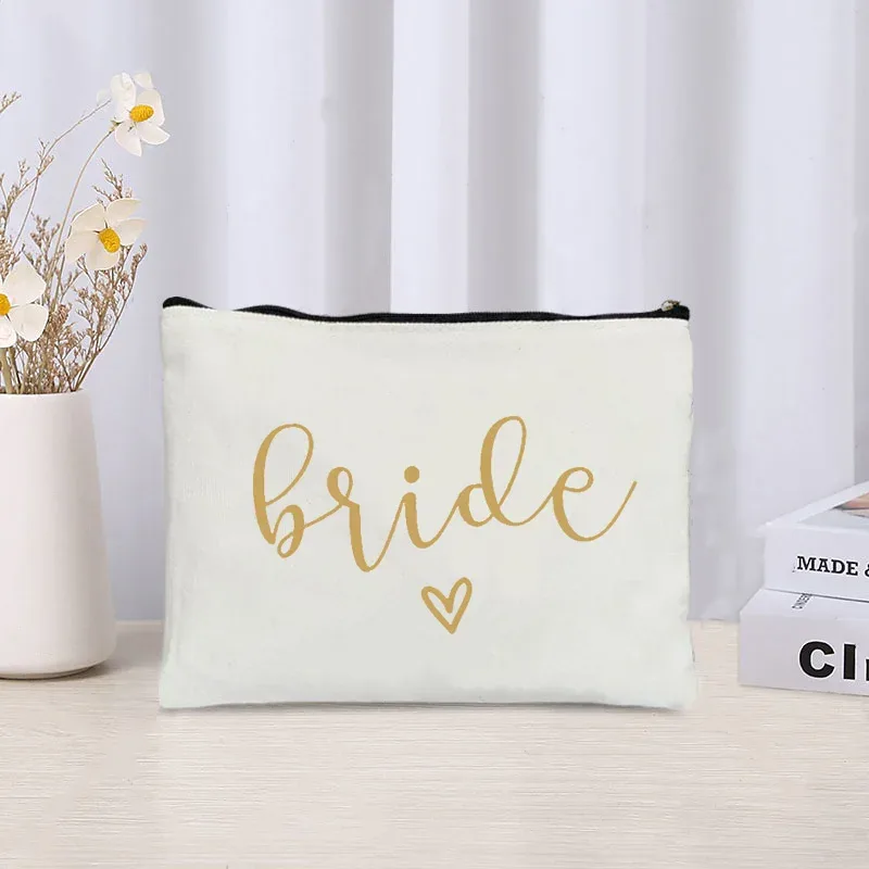 sacs de maquillage college pour femmes, trousse de toilette pour femmes, trousse à cosmétiques, sac de rangement, trousse de toilette, équipe de la mariée, cadeaux de demoiselle d'honneur, évaluation de voyage