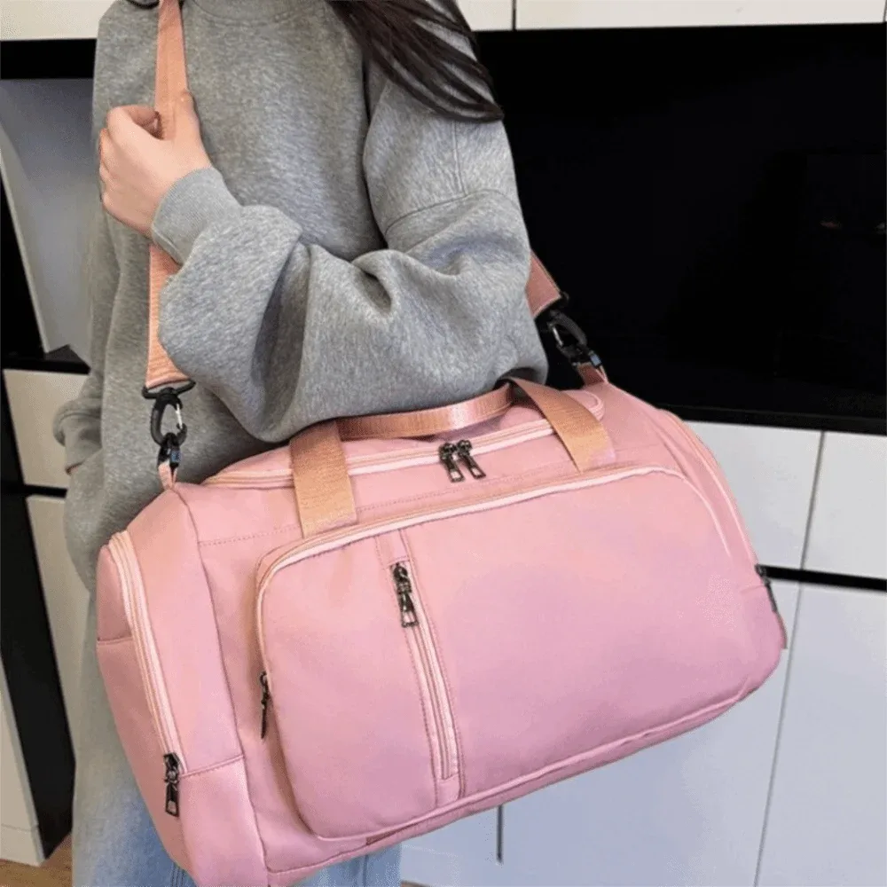 sac de voyage simple en tissu oxford, sac à dos de voyage uni à poignée, grande capacité, sac de sport avec séparation sec/humide