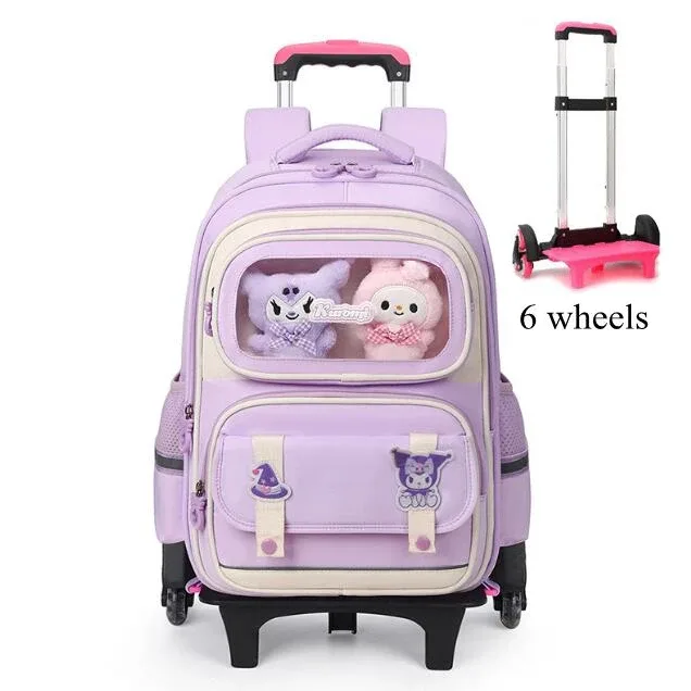 sac à dos à roulettes pour élèves du primaire, cartable à roulettes pour enfants, sac à dos d'école pour filles avec roulettes pour garçons