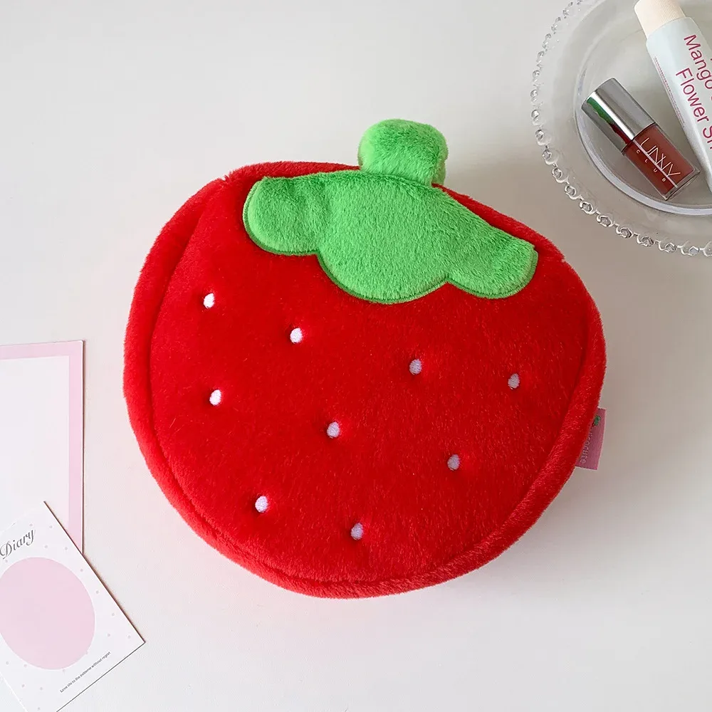 sac de rangement pour cosmétiques et soins de la peau xy, trousse de toilette, sac à main de voyage portable pour filles, trousse de maquillage fraise style ins, grande capacité
