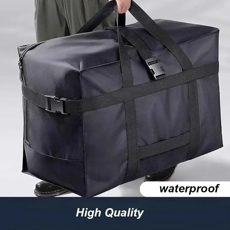 Sac de rangement pliable grande capacité pour bagages à main, sac de déménagement imperméable, sac de voyage pliable en tissu Oxford