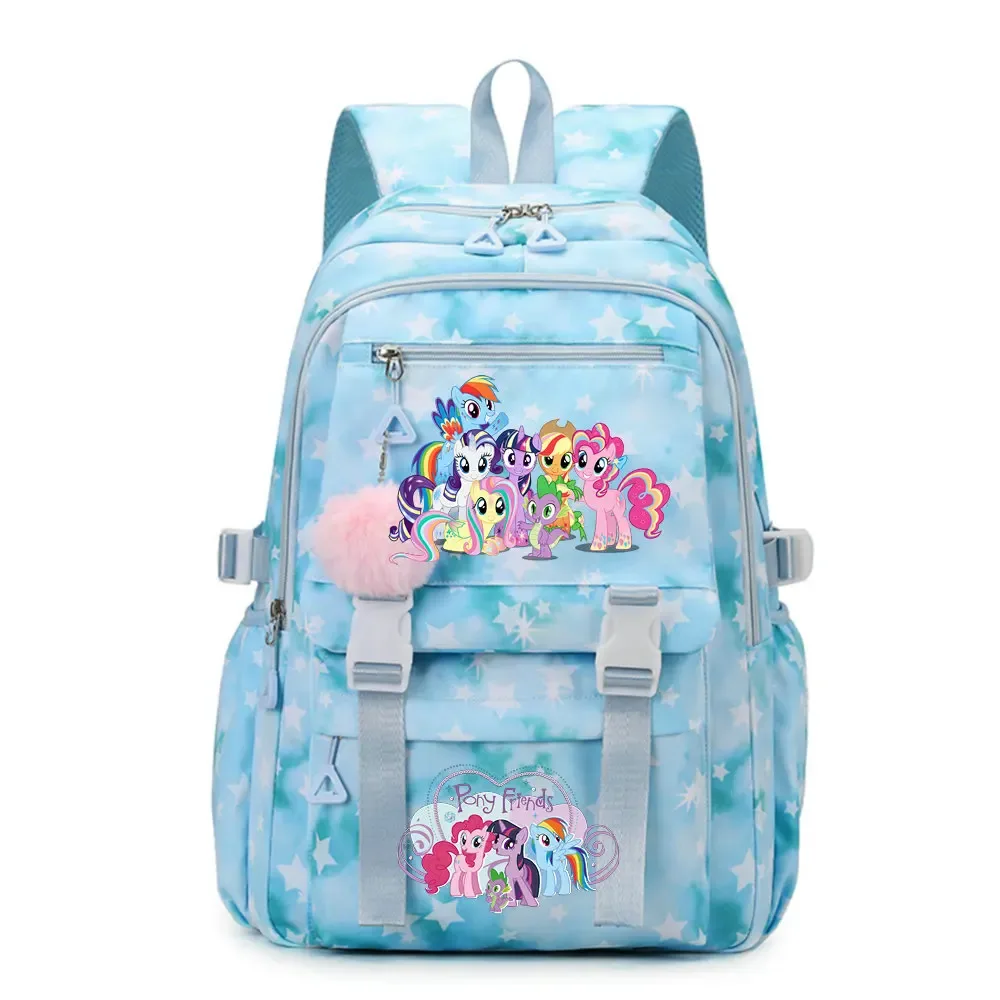 sac à dos d'étudiant imprimé my little pony, cartable de grande capacité pour adolescents, sac à dos de voyage pour ordinateur portable pour femmes