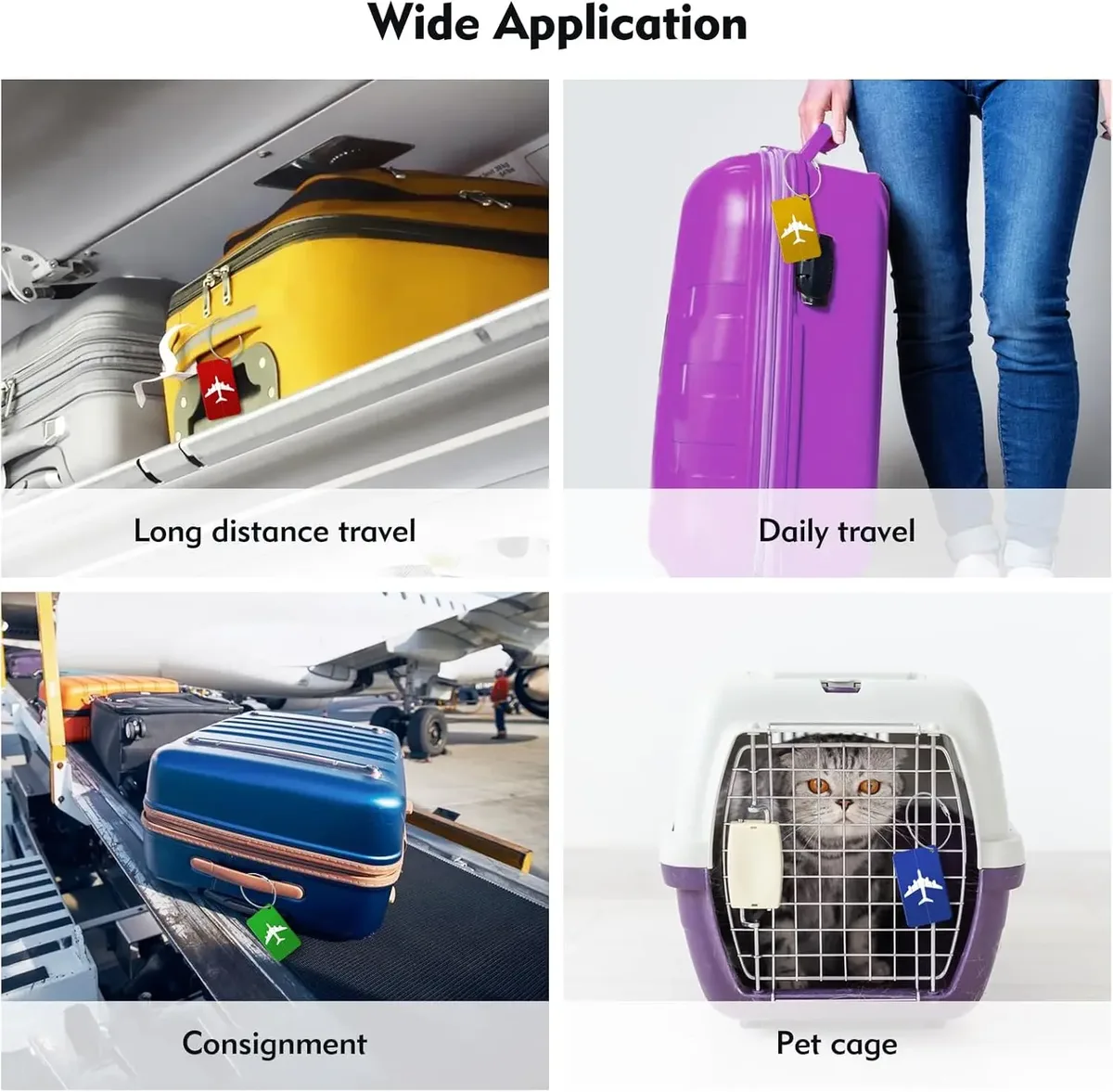 étiquette de bagage de voyage en alliage d'aluminium, étiquette de valise, étiquette d'avion avec nom, anti-perte, accessoires de voyage couleur unie