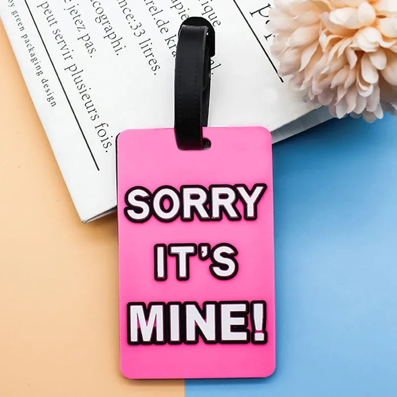 étiquettes de bagage en silicone, lettre créative, pas votre sac, accessoires de voyage, valise, style dessin animé, mode, portable, 2022