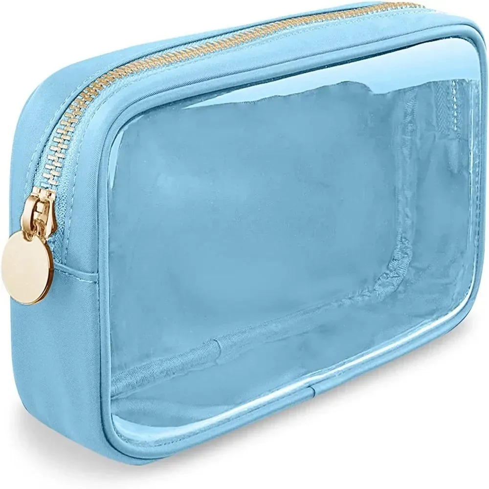 trousse de toilette transparente en pvc pour femme, sac cosmétique, rangement tendance, coque, grande capacité, poudres de maquillage
